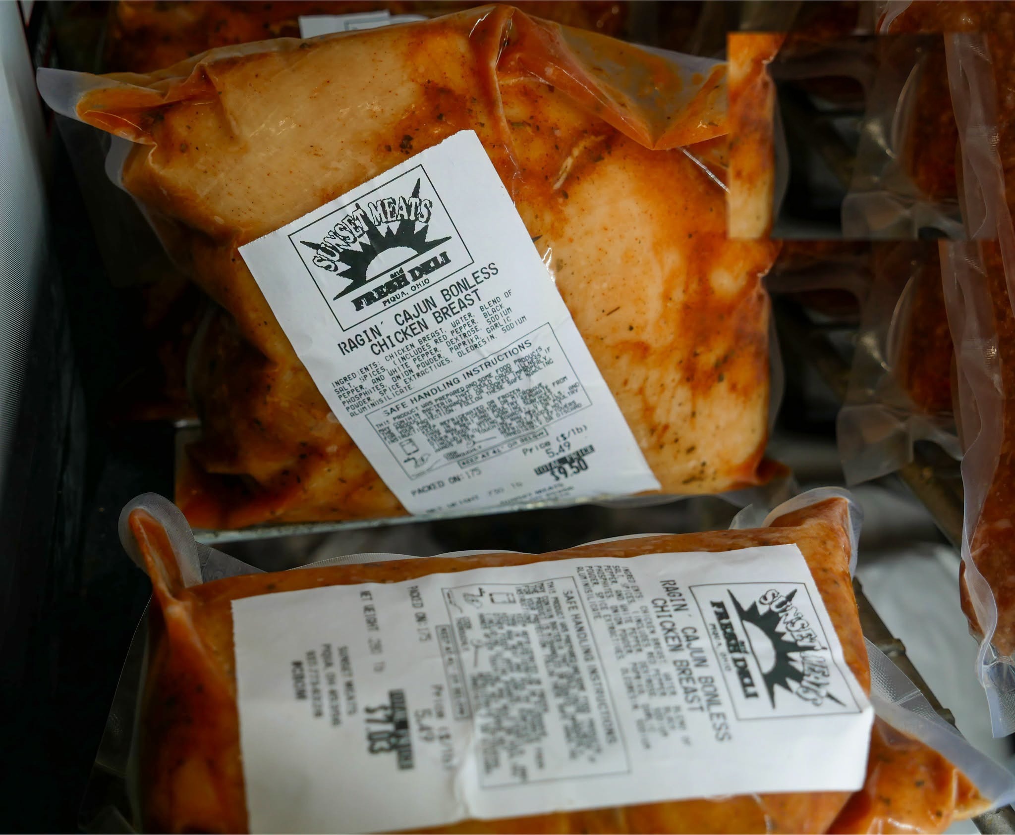 Marinated boneless chicken breast made at Sunset Meat Market in Piqua, Ohio