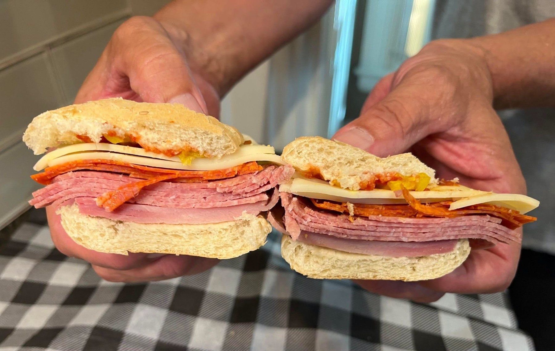 Made-to-order deli sub sandwich from Sunset Meat Market in Piqua, Ohio
